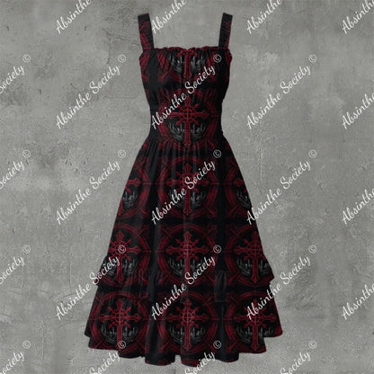 Darkened Veil Ruffle Hem Dress - Gothic Mysterious Elegant White