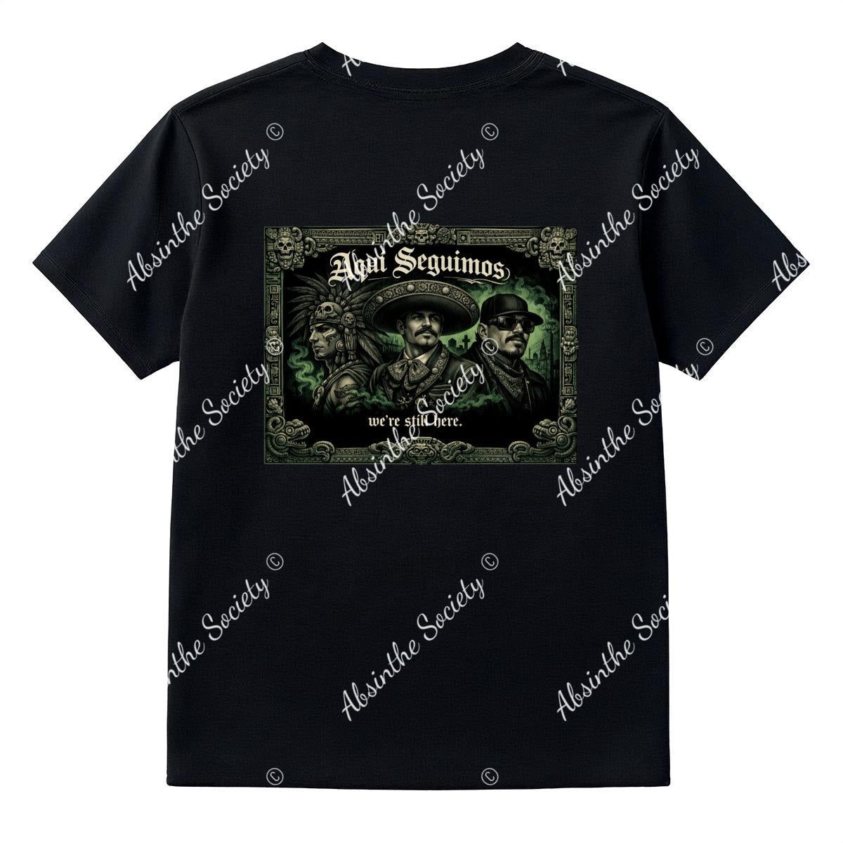 Aquí Seguimos — Timelines | Unisex Heavyweight T-Shirt | Printed in USA | Absinthe Society