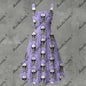 Skull Ritual Lavender - Ruffle Hem Dress White