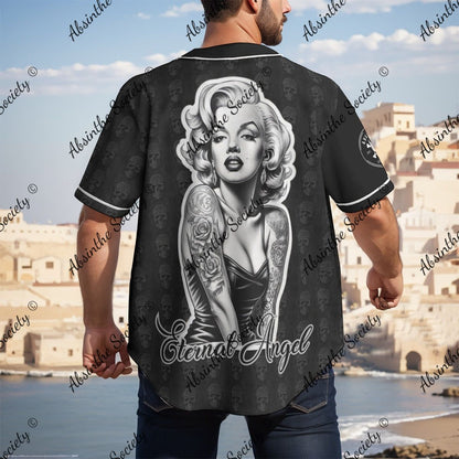 Eternal Angel | Marilyn Monroe Baseball Jersey | Dark Chicana Gothic Streetwear