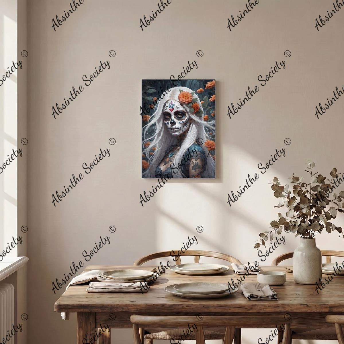 La Luna | Framed Canvas Wall Art | Dark Chicana Gothic Home Décor