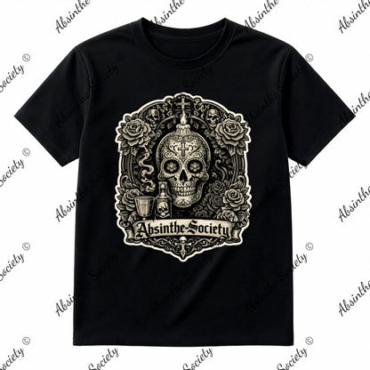 Absinthe Society - Sugar Skull Unisex T-Shirt Printed in USA
