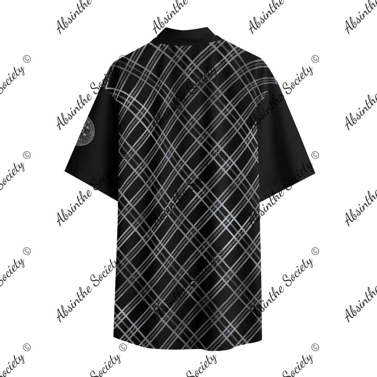 Get Faded | Black & Silver Fade Short-Sleeve Shirt | Dark Chicano Style