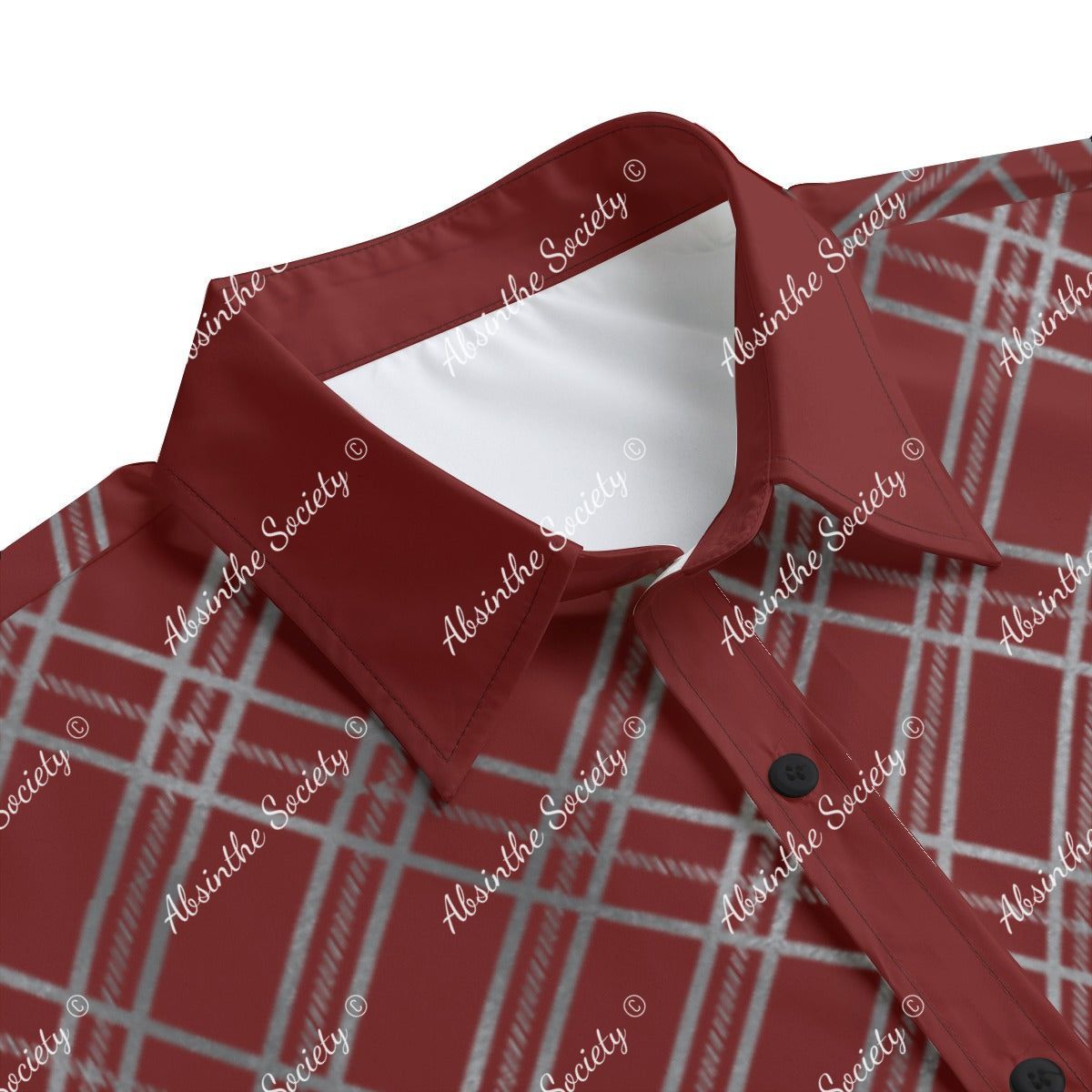 Get Faded | Red & Silver Plaid Bowling Shirt | Chicano Style