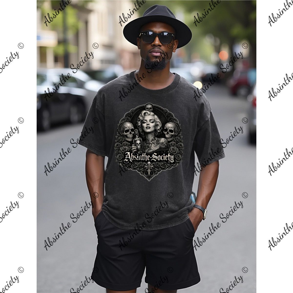 Marilyn Absinthe- Unisex Heavyweight T-shirt Printed in USA Black