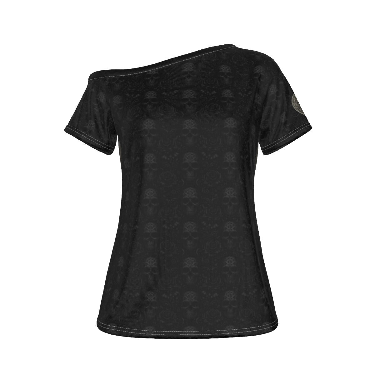 La Piel | Off-Shoulder Tee | Dark Chicana Gothic Streetwear White