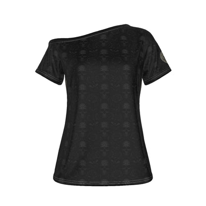 La Piel | Off-Shoulder Tee | Dark Chicana Gothic Streetwear White