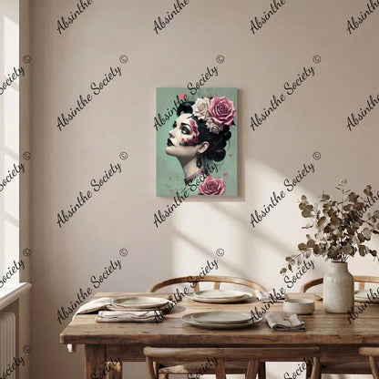 Victorian Catrina | Framed Canvas Wall Art | Dark Chicana Gothic Home Décor