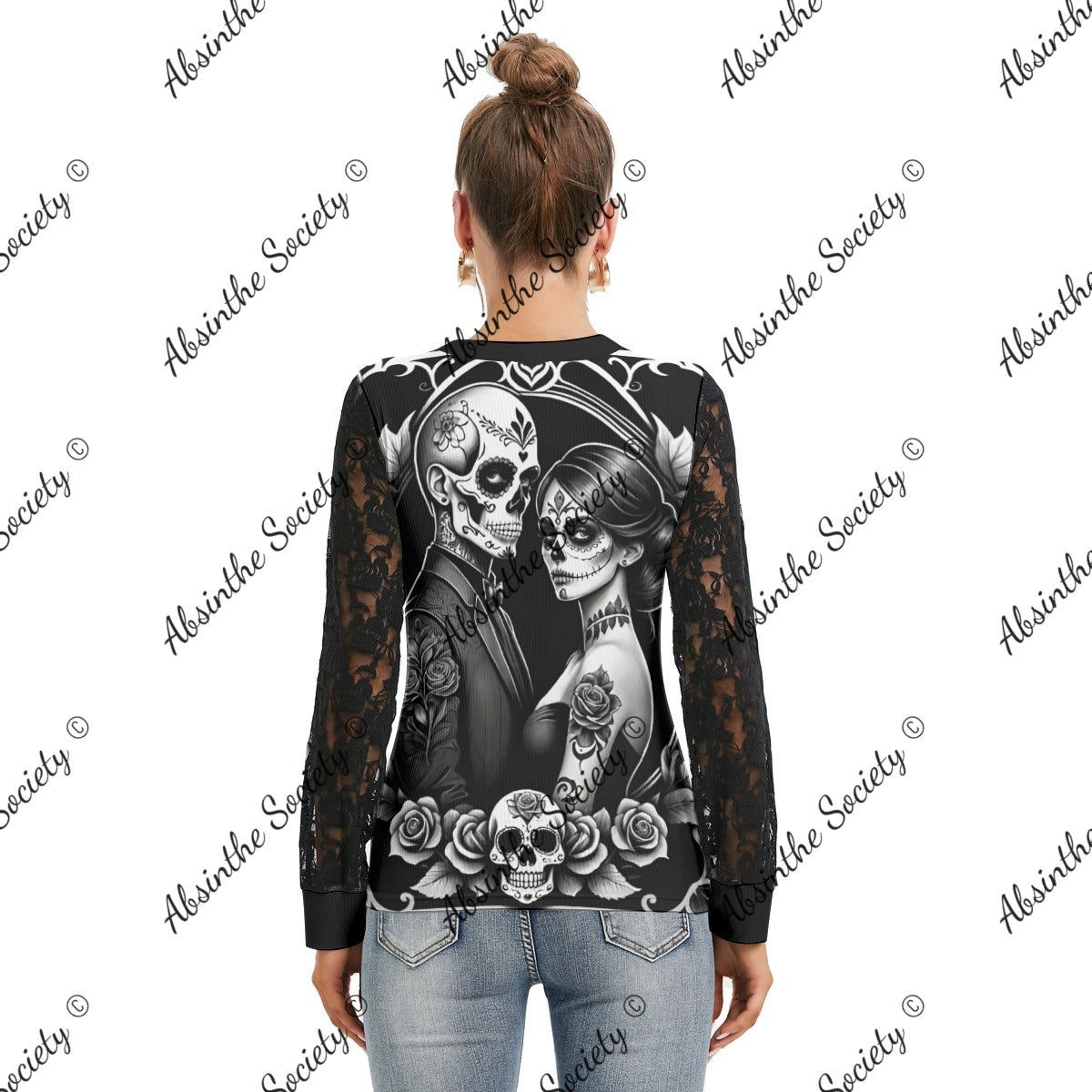 Ghostly Glamor- Shirt with Black Lace