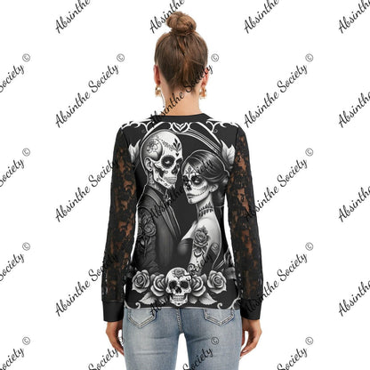 Ghostly Glamor- Shirt with Black Lace