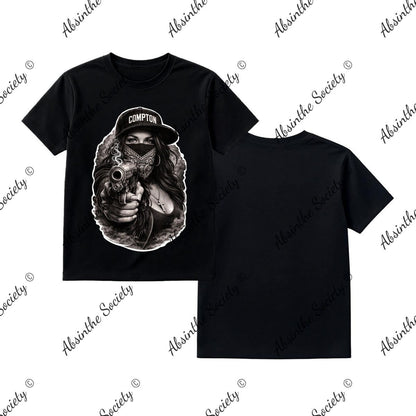 Compton - T-Shirt Printed in USA Black