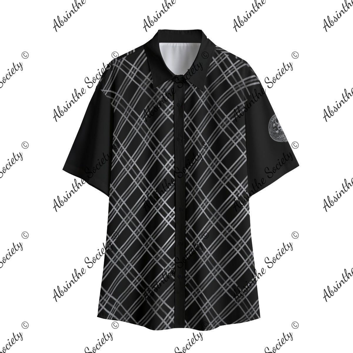 Get Faded | Black & Silver Fade Short-Sleeve Shirt | Dark Chicano Style White