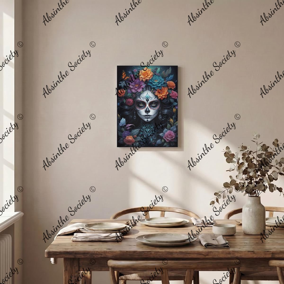 La Vela | Framed Canvas Wall Art | Dark Chicana Gothic Home Décor