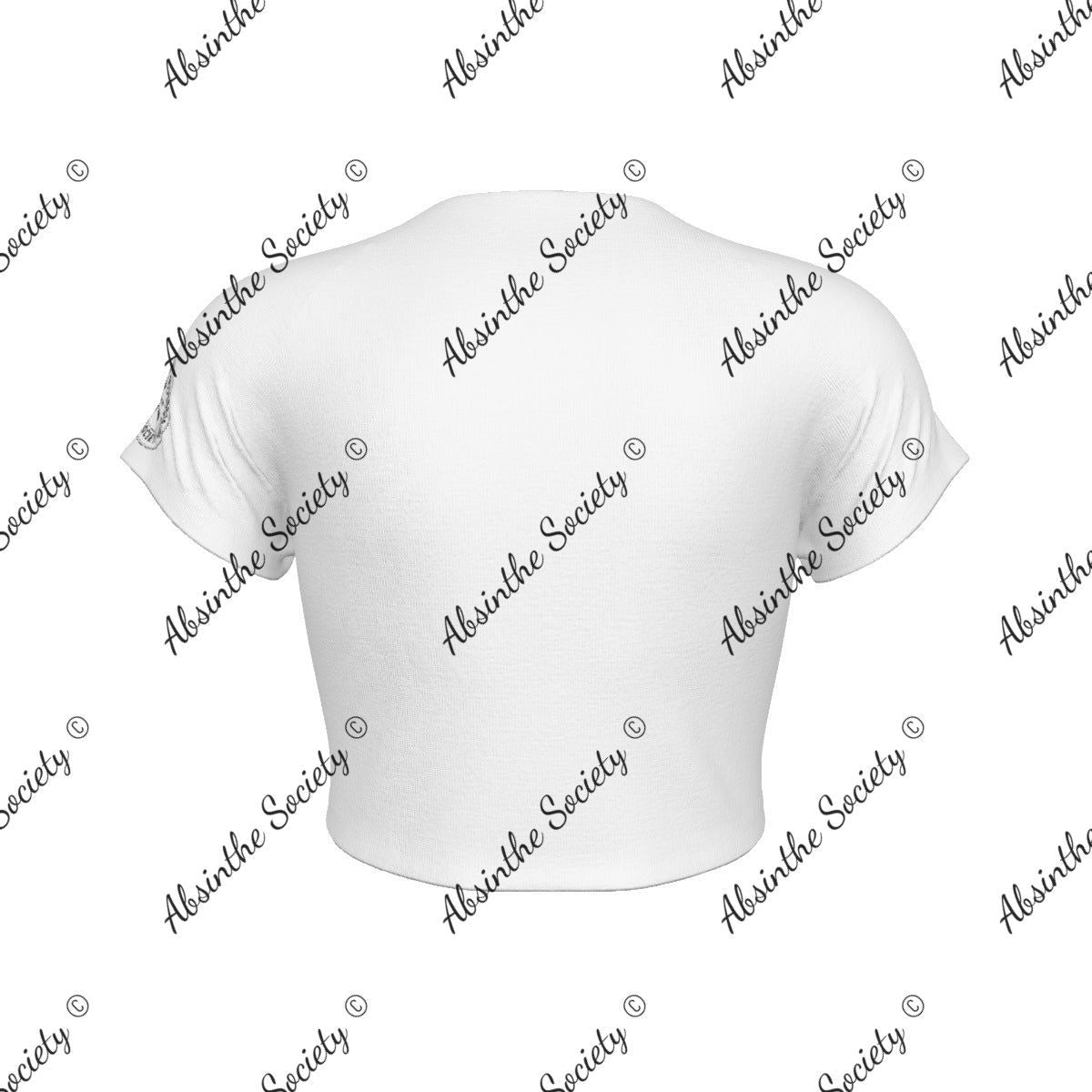 Eternal Angel White Cropped T-shirt - Gothic Raglan