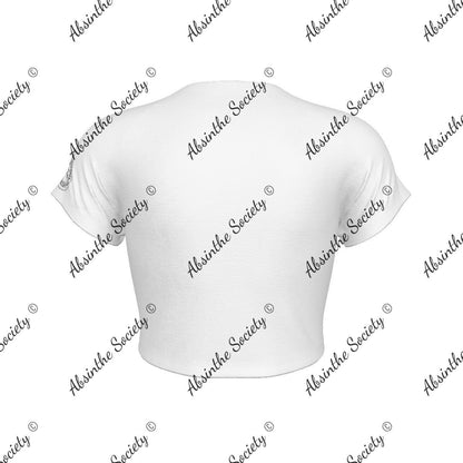 Eternal Angel White Cropped T-shirt - Gothic Raglan