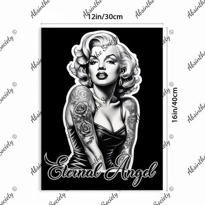 Eternal Angel | Marilyn Monroe Framed Canvas Wall Art | Dark Glamour Chicana Décor