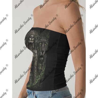 La Reina | Double-Layer Strapless Top | Dark Chicana Royal Streetwear