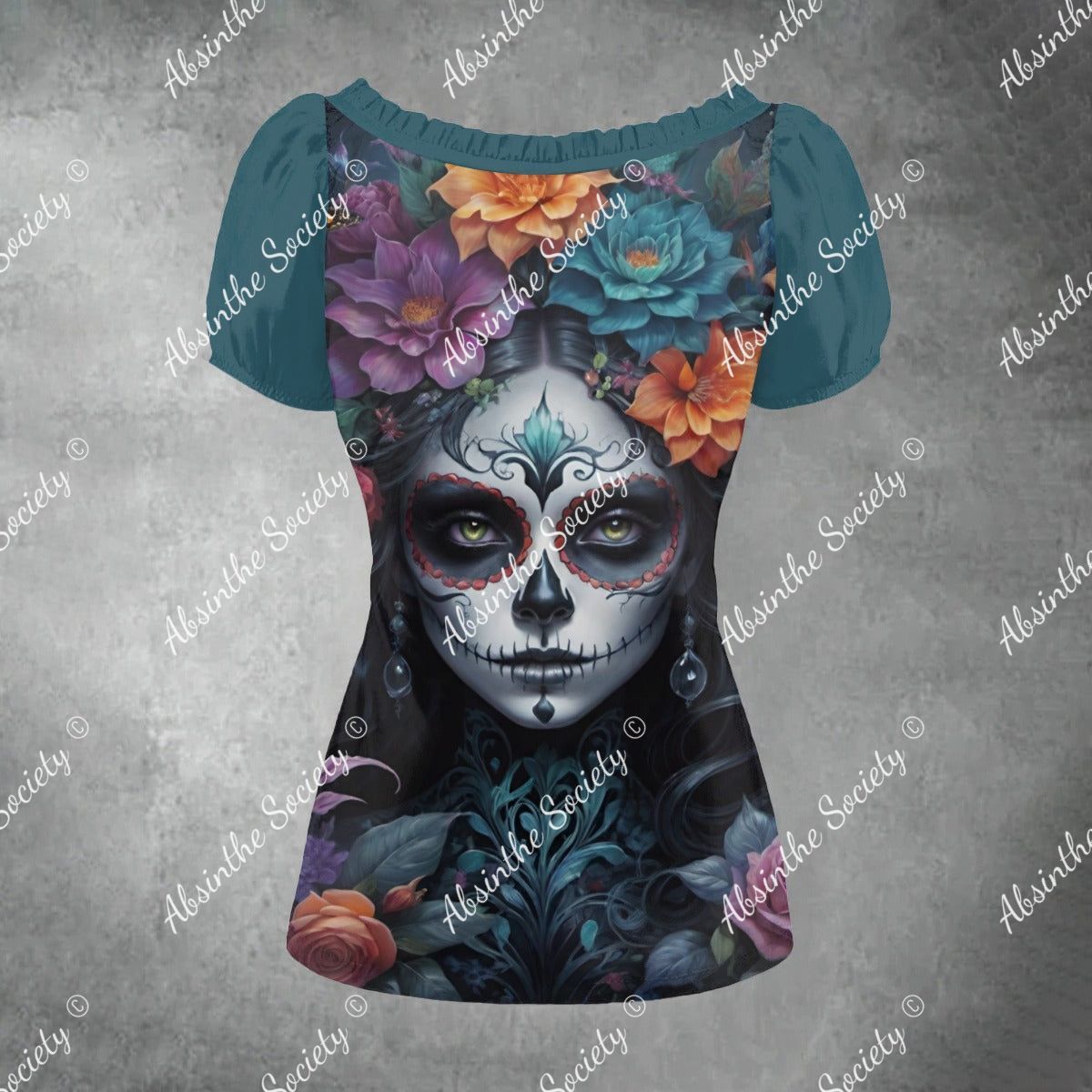 Serene Shadows-Puff Sleeve Shirt
