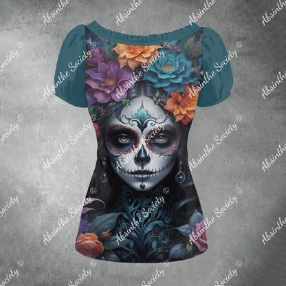 Serene Shadows-Puff Sleeve Shirt