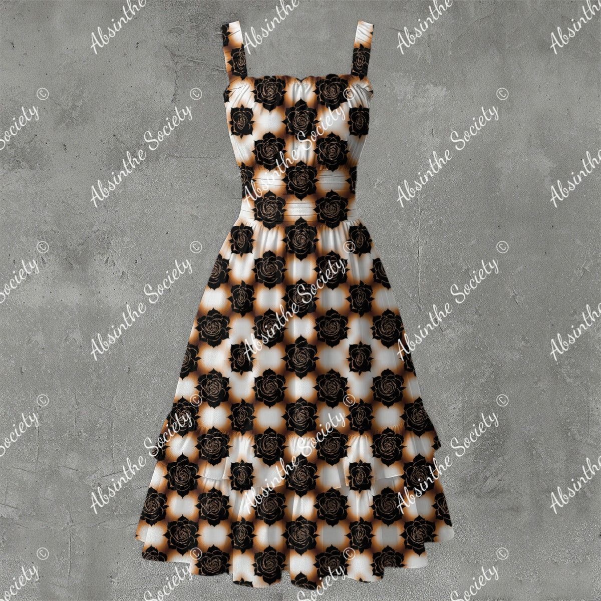 Dark Homage - Ruffle Hem Dress White