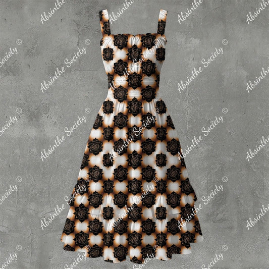 Dark Homage - Ruffle Hem Dress White