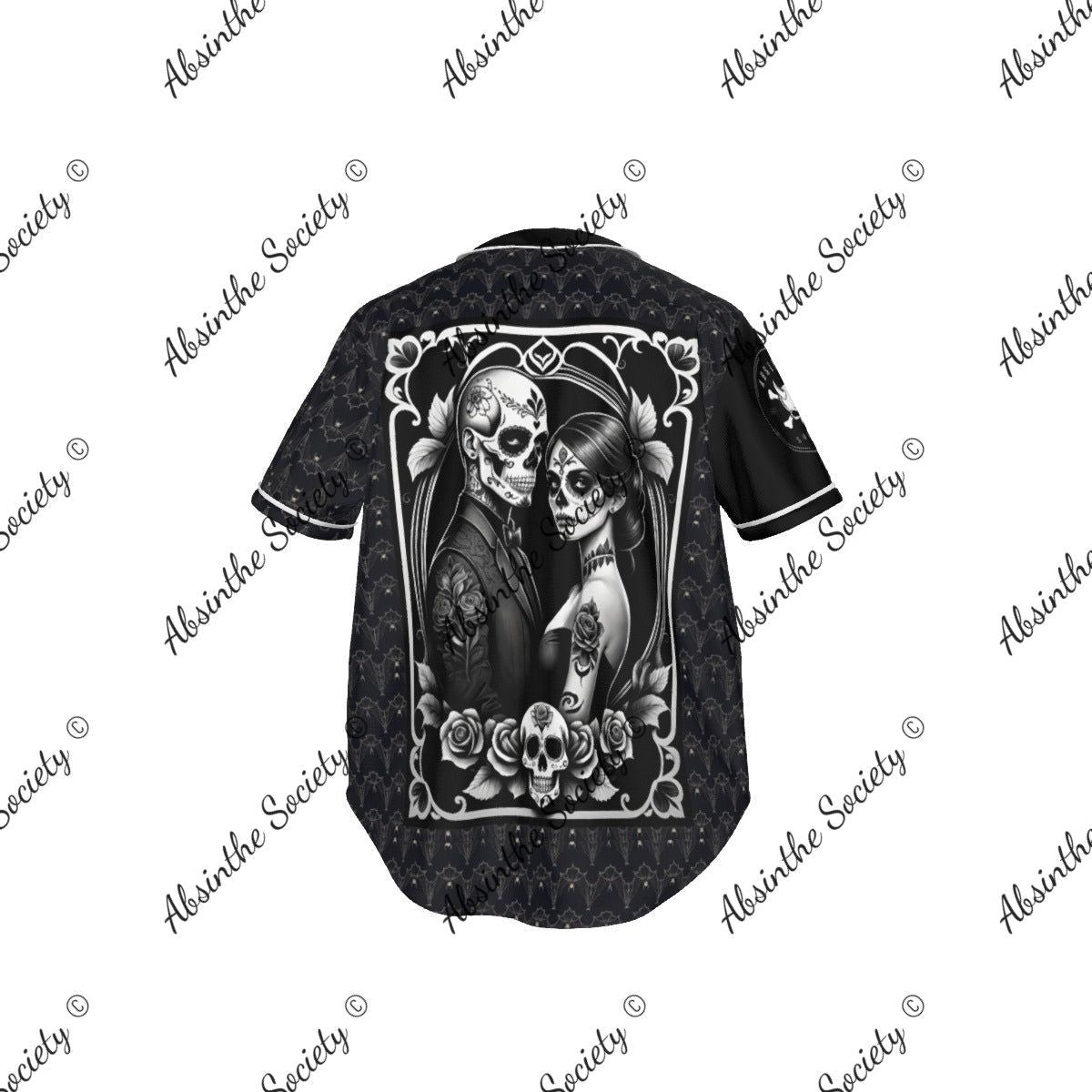 Ghostly Glamor All-Over Print Short Sleeve Baseball Jersey