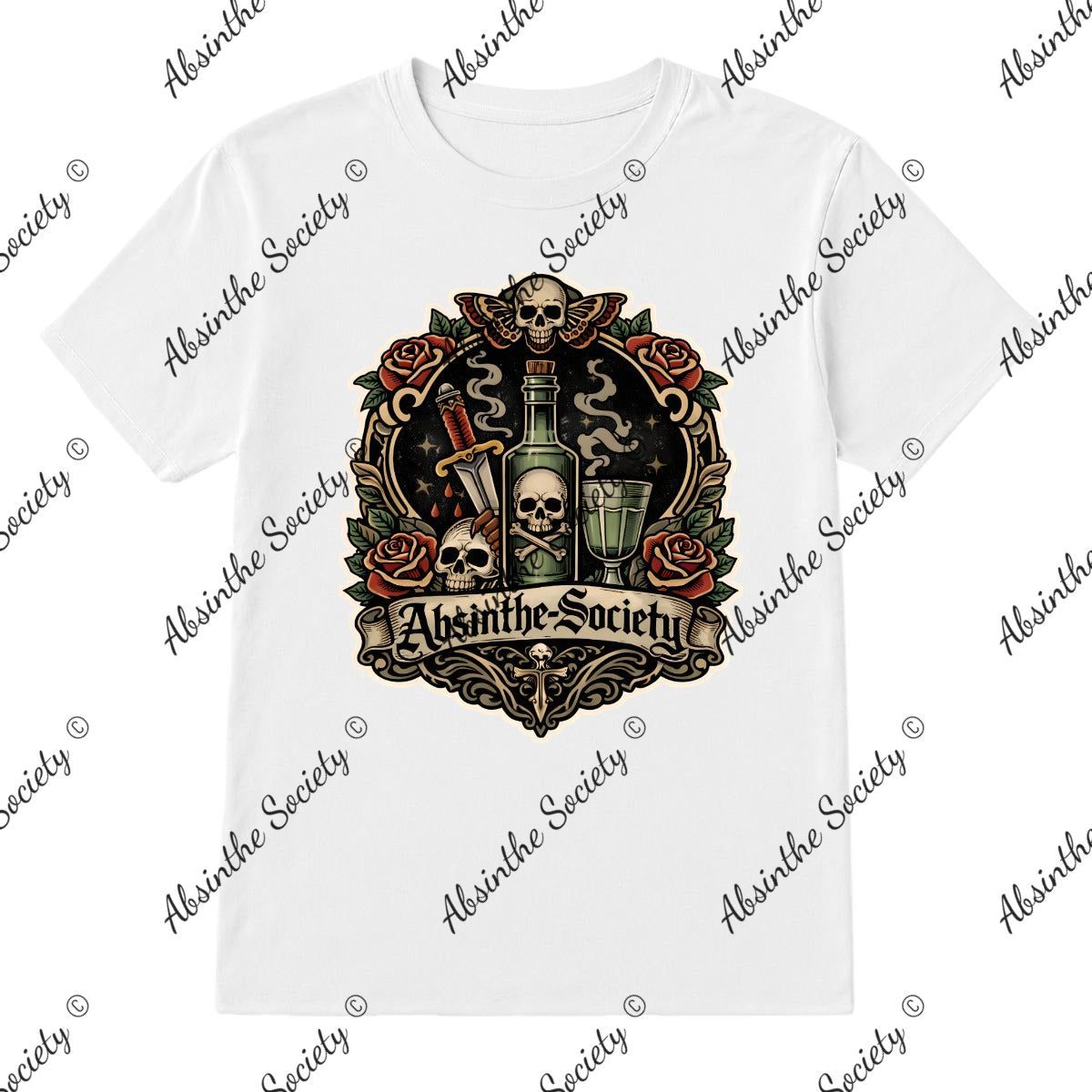 Absinthe Society Old Skool Tattoo Inspired - T-Shirt Printed in USA