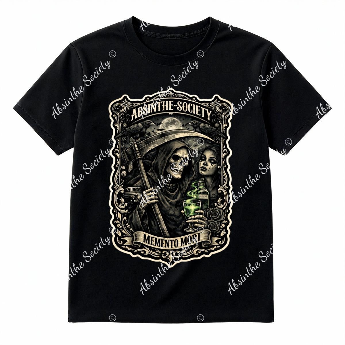 Memento Mori - Absinthe Society T-Shirt Printed in USA