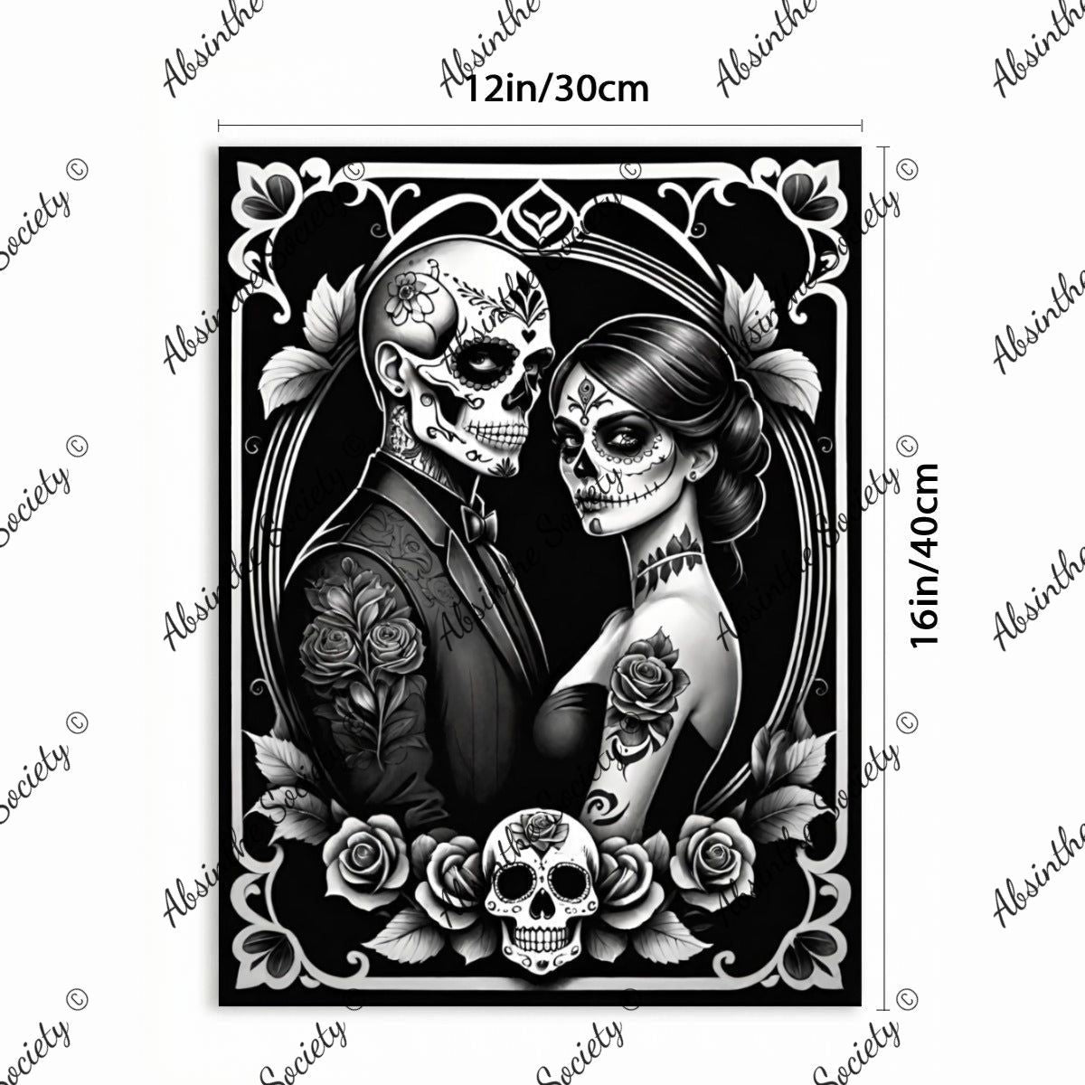 Ghostly Glamour | Framed Canvas Wall Art | Dark Chicana Gothic Décor