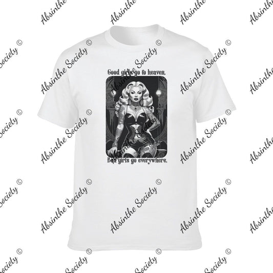Good Girls Bad Girls | Mae West Graphic Tee | Dark Chicana Gothic Streetwear White