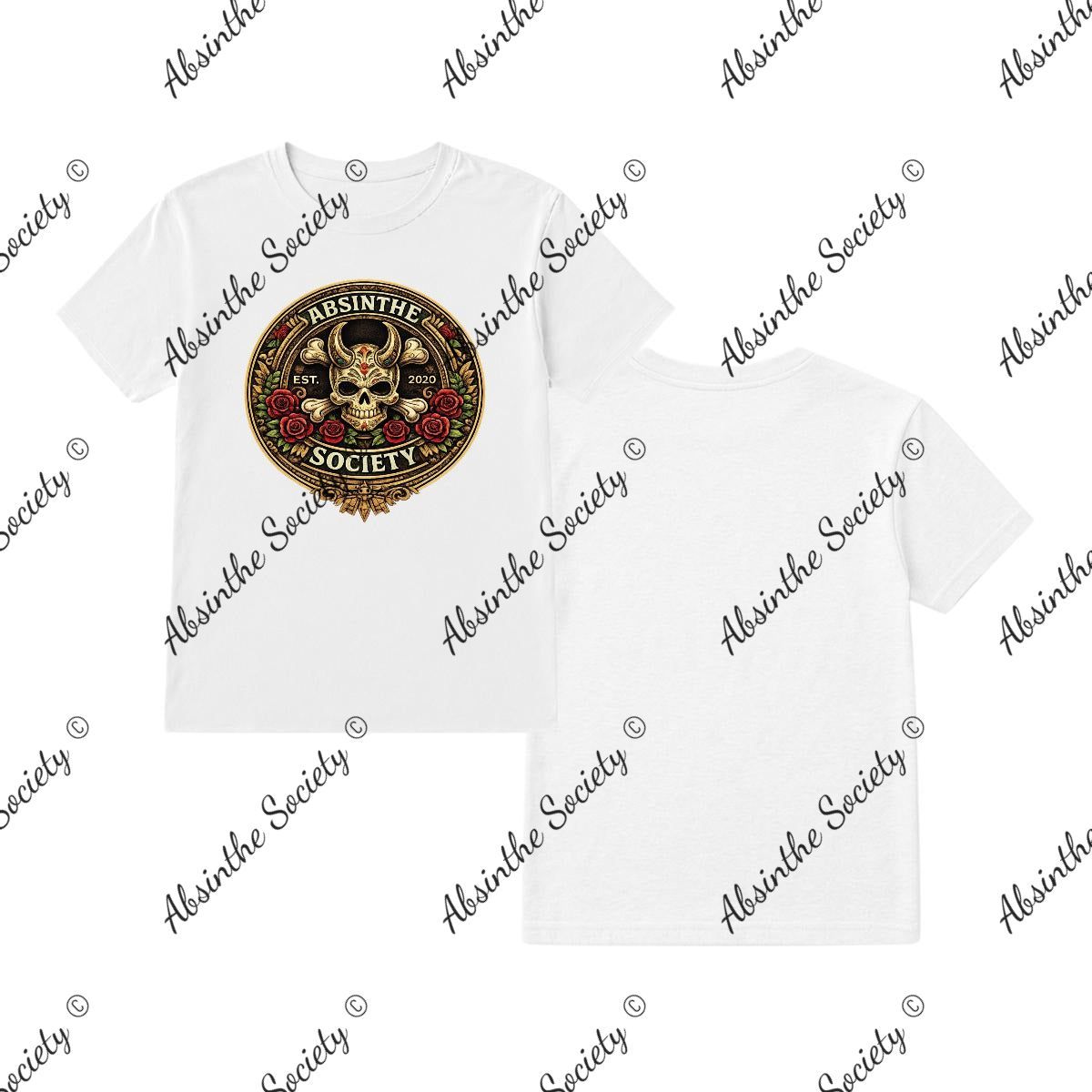 Absinthe Society Color Logo- T-Shirt Printed in USA White