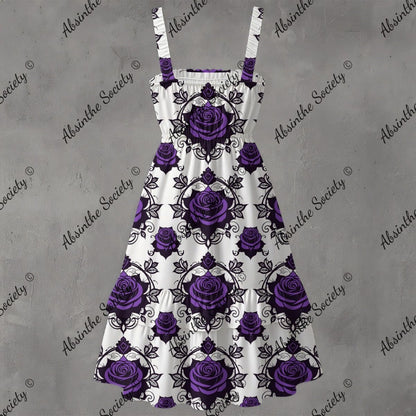 Rosa Victoriana Ruffle Hem Dress - Gothic Victorian Rose Elegant
