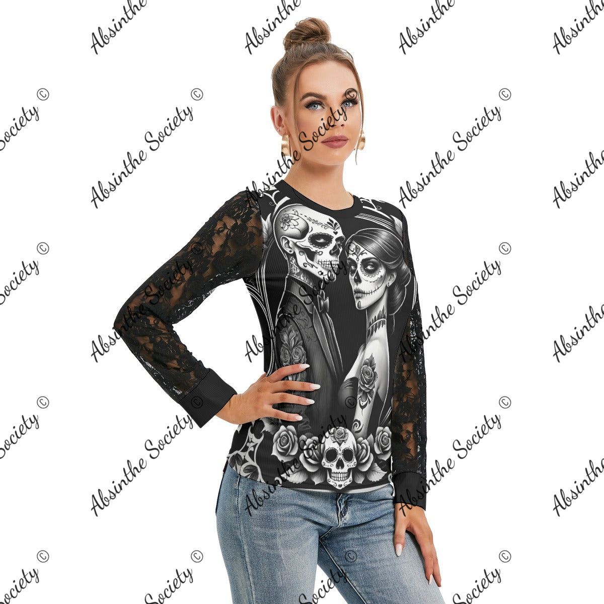 Ghostly Glamor- Shirt with Black Lace