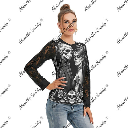 Ghostly Glamor- Shirt with Black Lace