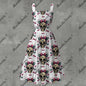 Cutie De Los Muertos Ruffle Hem Dress - Gothic Día de los Muertos White
