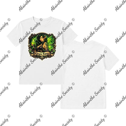 Green Fairy - Small Shield T-Shirt Printed in USA White