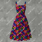 Radiant Leopard Ruffle Hem Dress - Gothic Animal Print Elegant White