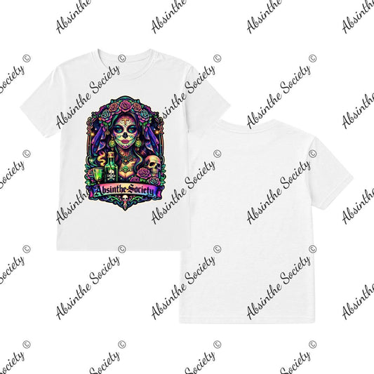 Absinthe Society Catrina Color - T-Shirt Printed in USA White