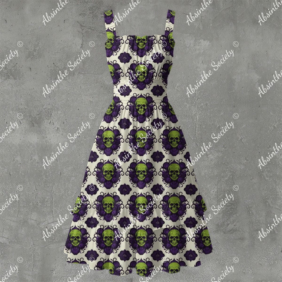 Absinthe Haze - Ruffle Hem Dress White