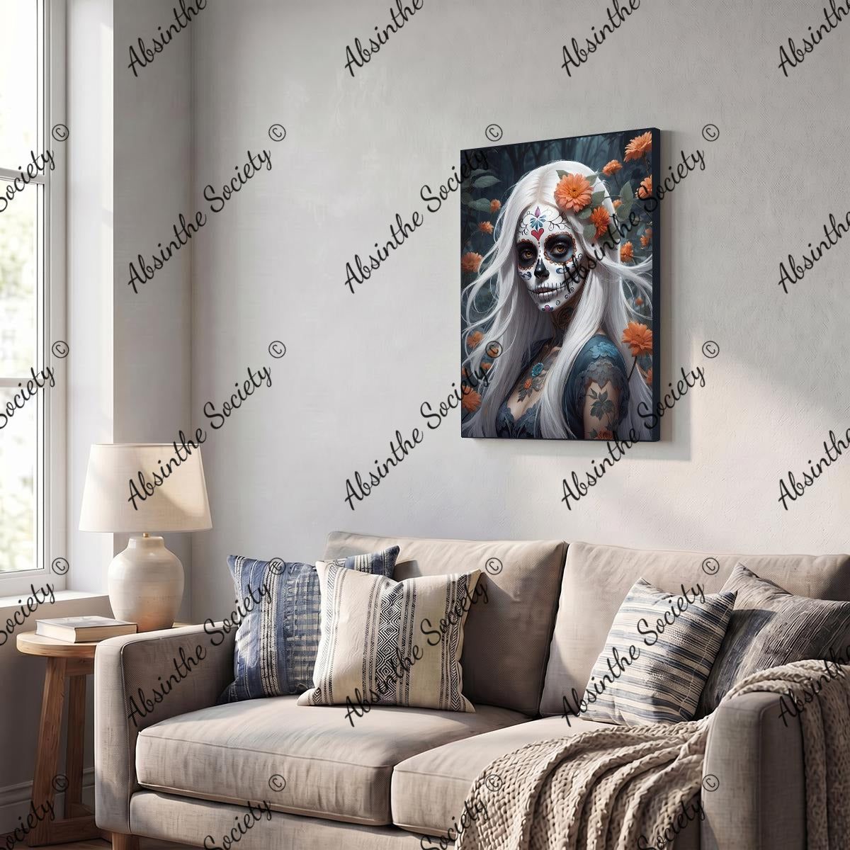 La Luna | Framed Canvas Wall Art | Dark Chicana Gothic Home Décor