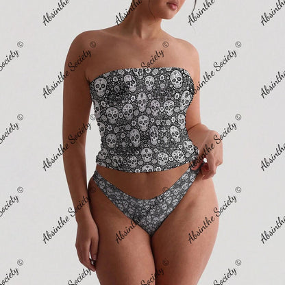 Gothic Gala Sugar Skull- Tube Top Set White
