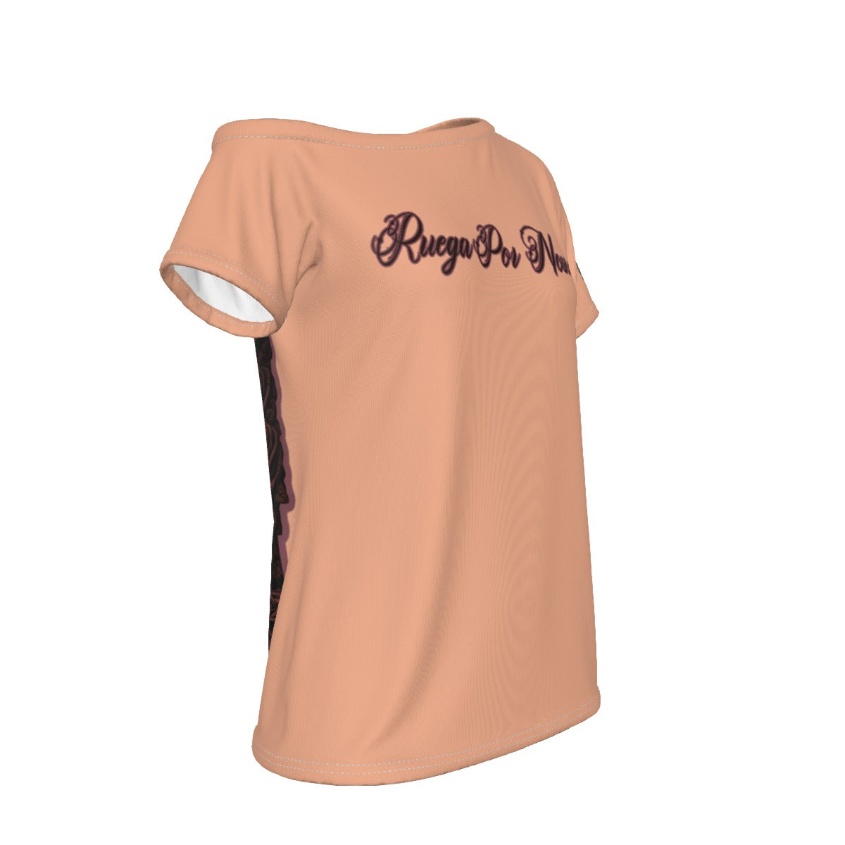Ruega Por Nosotros | Off-Shoulder T-Shirt | Dark Chicana Gothic Streetwear