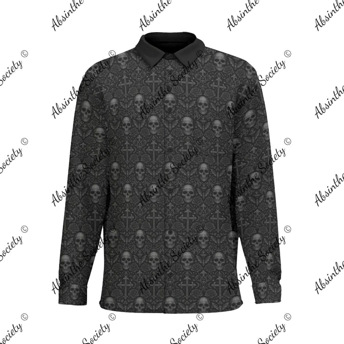 Ethereal Noir-Long Sleeve Shirt With Pocket