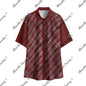 Get Faded | Red & Silver Plaid Bowling Shirt | Chicano Style White