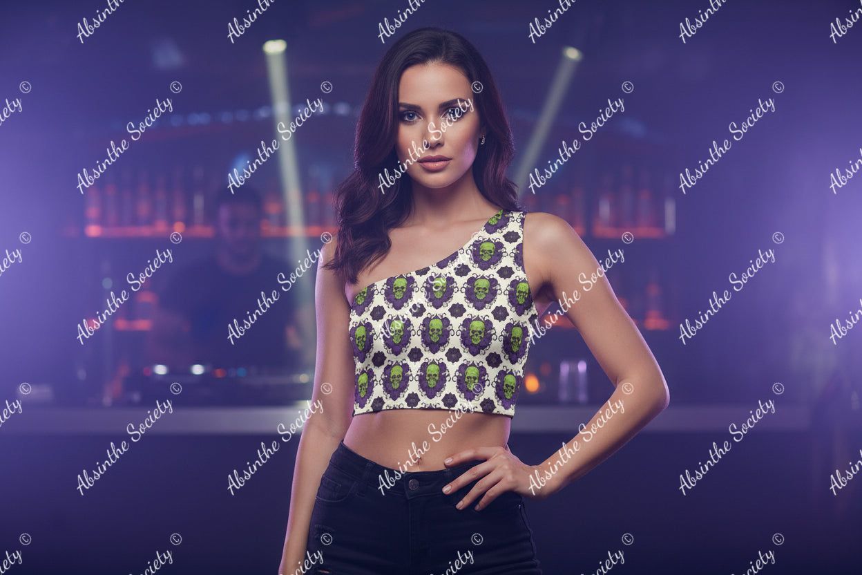 Absinthe Haze - One-Shoulder Cropped Top