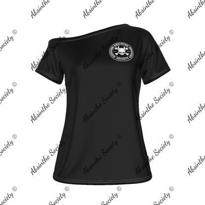 Absinthe-Society Midnight Elegance - Off-Shoulder T-shirt White