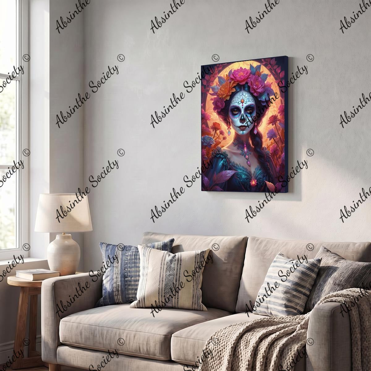 El Espíritu | Framed Canvas Wall Art | Dark Chicana Gothic Home Décor