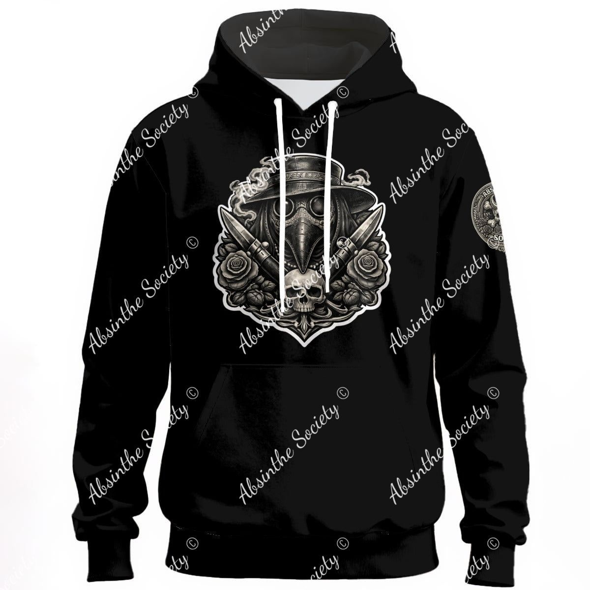 La Vida Toxica - Plague Saint Grayscale Unisex Pullover Hoodie | 310GSM Cotton