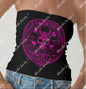 Absinthe Society | Logo Hot Pink Double-Layer Strapless Top | Bold Chicana Streetwear | Absinthe Society White