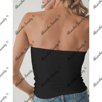 La Reina | Double-Layer Strapless Top | Dark Chicana Royal Streetwear